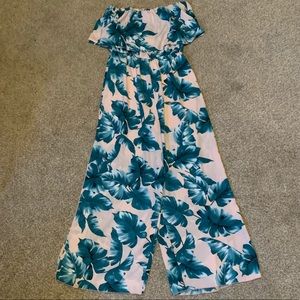 Blue Blush Floral Jumpsuit